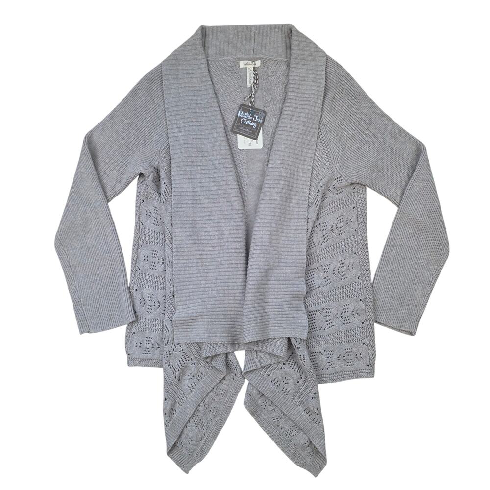 Matilda Jane Lets GetAway Cardigan Women S Taupe Gray Cashmere Blend Sweater NWT